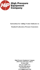 Adding Vernier Indicators to Standard Laboratory Pressure Generators Instructions