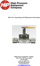 Ball Valve Operating and Maintenance Instructions