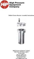 Bolted Closure Reactor- Assembly Instructions