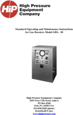 Gas Booster Model GBS 30- Operating and Maintenance