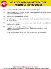 GC & TOC WITH GASKET REACTOR ASSEMBLY INSTRUCTIONS