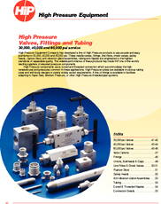 High Pressure Valves, Fittings and Tubing