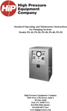 Pumping Systems PS-10, PS-20, PS-30, PS-40, PS-50- Operating and Maintenance