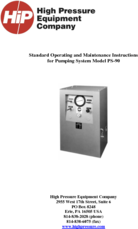 Pumping Systems PS-90- Operating and Maintenance