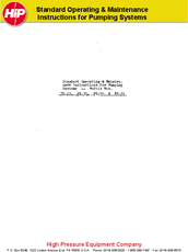 Standard Operating & Maintenance Instructions for Pumping Systems 