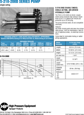 S218 220D Pump Data Sheet