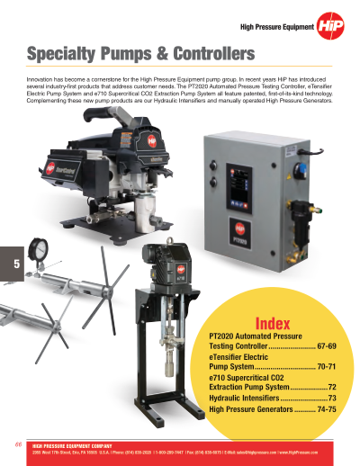 Specialty Pump Section
