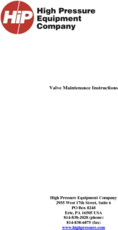 Valve Maintenance Instructions